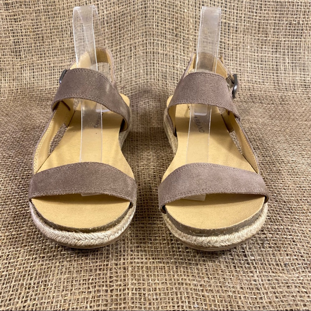 Lucky Brand Sandals Gadine Espadrille  Suede Tan Buckle Flats Women'sSize 9M - Picture 5 of 11